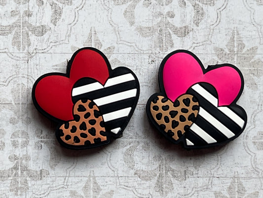 1 Count Triple Heart Silicone Focal Bead