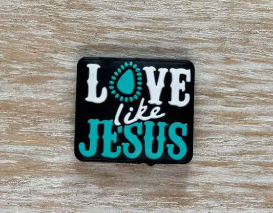 1 "Love Like Jesus" Silicone Focal Bead
